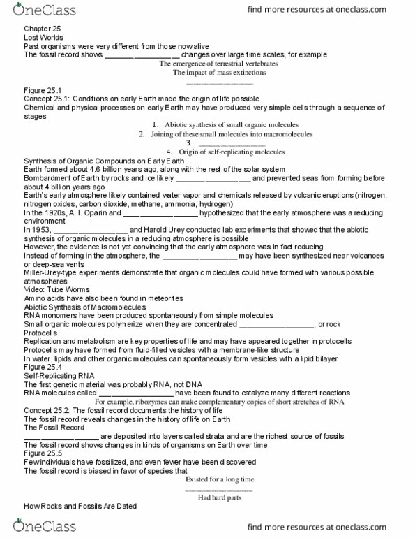 BIO 1406 Lecture Notes - Lecture 4: Paleozoic, Lipid Bilayer, Radiocarbon Dating thumbnail