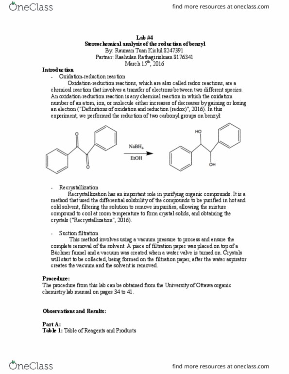 CHM 1321 Lecture Notes - Lecture 4: Boiling Point, Oxidation State, Hydrogenation thumbnail