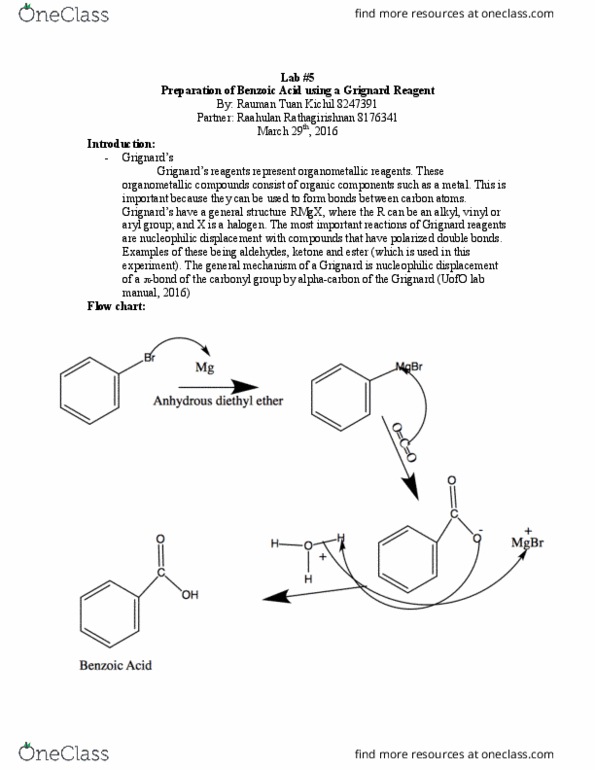 CHM 1321 Lecture Notes - Lecture 2: Bromobenzene, Phenyl Group, Nucleophilic Substitution thumbnail