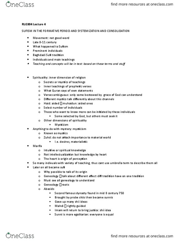 RLG304H5 Lecture Notes - Lecture 4: Fatimid Caliphate, Genealogy, Hamdanid Dynasty thumbnail