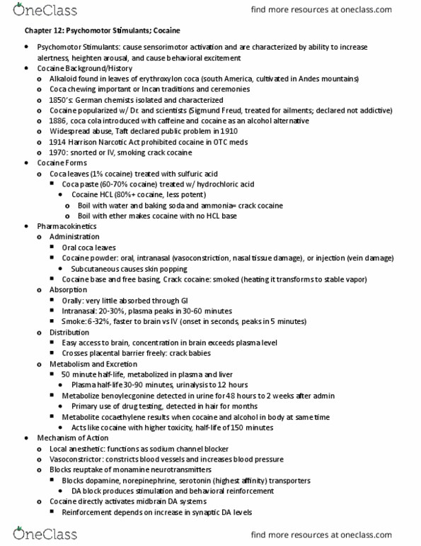 PSY-B - Psychology PSY-B 394 Lecture Notes - Lecture 32: Dextroamphetamine, Fetus, Methamphetamine thumbnail