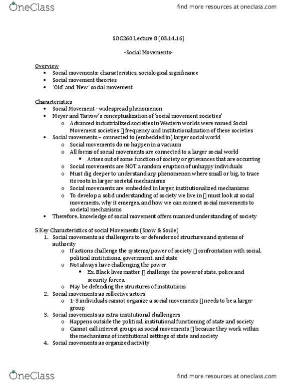 SOC101Y1 Lecture Notes - Lecture 8: Collective Behavior, Relative Deprivation, Social Constructionism thumbnail