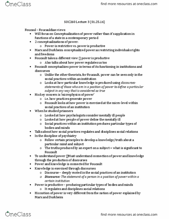 SOC101Y1 Lecture Notes - Lecture 3: Path Dependence, Cultural Turn, Developed Country thumbnail