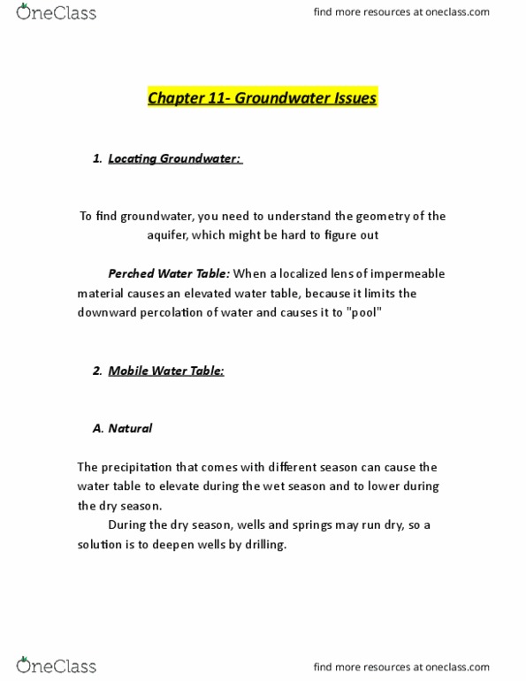 EAS205 Chapter Notes - Chapter 11: Subsidence, Coastal Erosion, Karst thumbnail