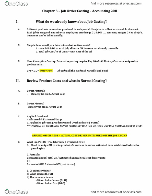 ACCT208 Lecture Notes - Lecture 3: Deutsche Luft Hansa, Direct Labor Cost, Cost Driver thumbnail