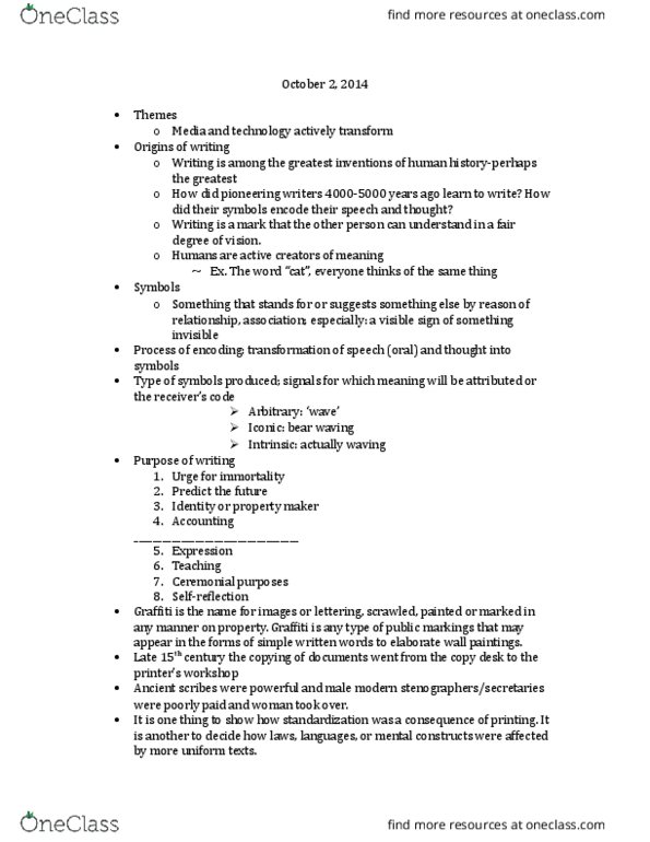 CCT109H5 Lecture Notes - Lecture 7: Perception, Visual Literacy, Universal Grammar thumbnail