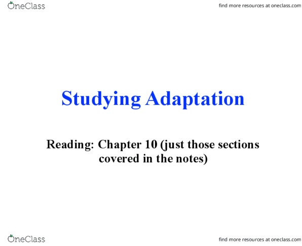BIOL359 Lecture 8: Annotated slides -Adaptation thumbnail