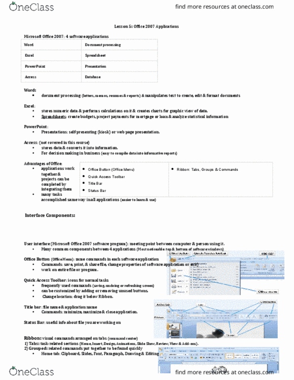 COMP 228 Lecture Notes - Lecture 5: Microsoft Office 2007, Office Online, Dialog Box thumbnail