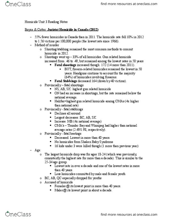 SOC 2760 Lecture Notes - Lecture 3: Homicide, Abusive Head Trauma, Settling Accounts thumbnail