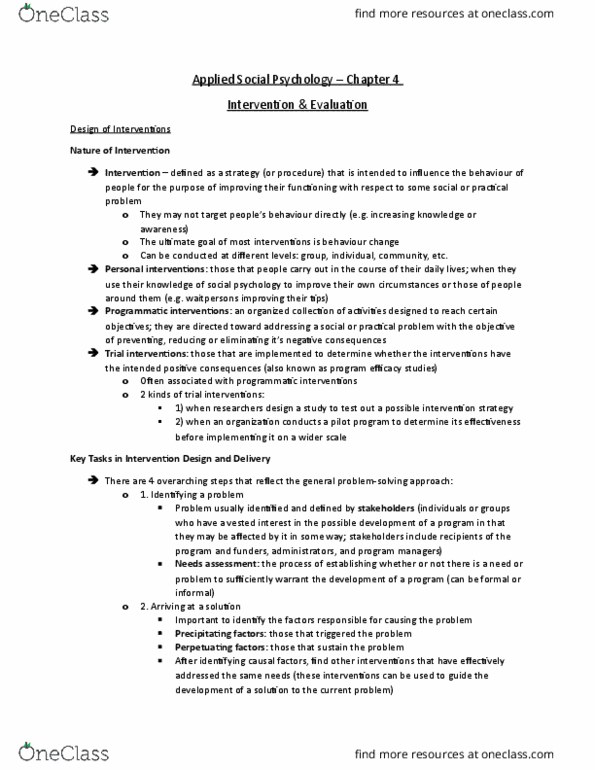 PS374 Lecture Notes - Lecture 4: Logic Model, Unintended Consequences, Needs Assessment thumbnail