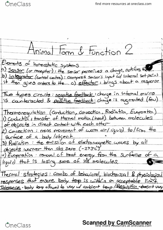 BIOL 186 Lecture 13: Animal Form and Function (2) thumbnail