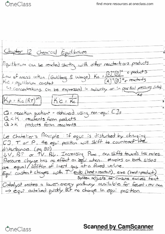 CHEM 102 Lecture 5: CHEM102 Lecture 5: Chapter 12: Chemical Equilibrium thumbnail