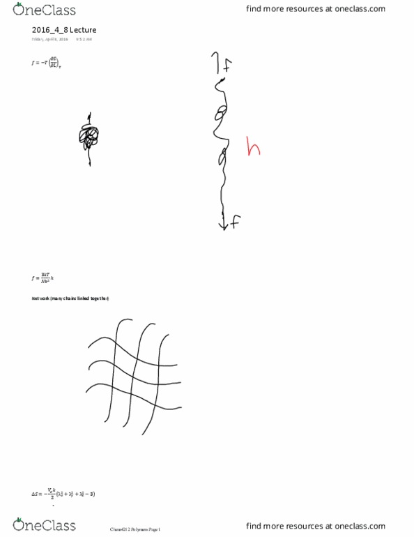 CHEM 4214 Lecture Notes - Lecture 30: Shear Modulus, Rubber Band, Legislature Broadcasters In New Zealand thumbnail