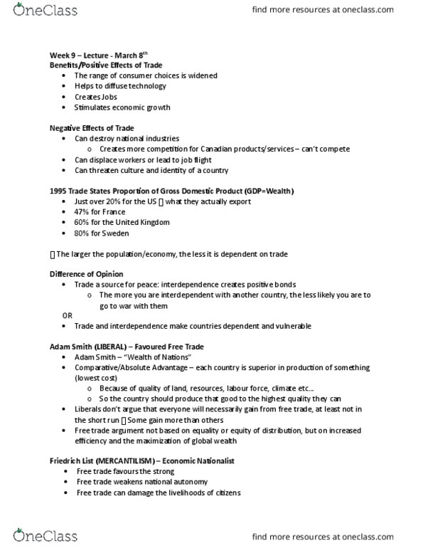 PO102 Lecture Notes - Lecture 1: Gross Domestic Product, Friedrich List thumbnail