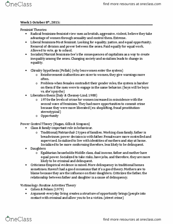 SOC 1500 Lecture Notes - Lecture 5: Neighborhood Watch, Elder Abuse, Victimology thumbnail