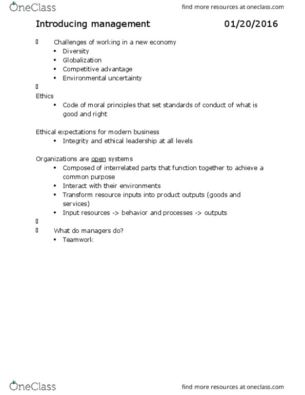 GMS 200 Lecture Notes - Lecture 1: North American Free Trade Agreement, Foreign Direct Investment, Multinational Corporation thumbnail