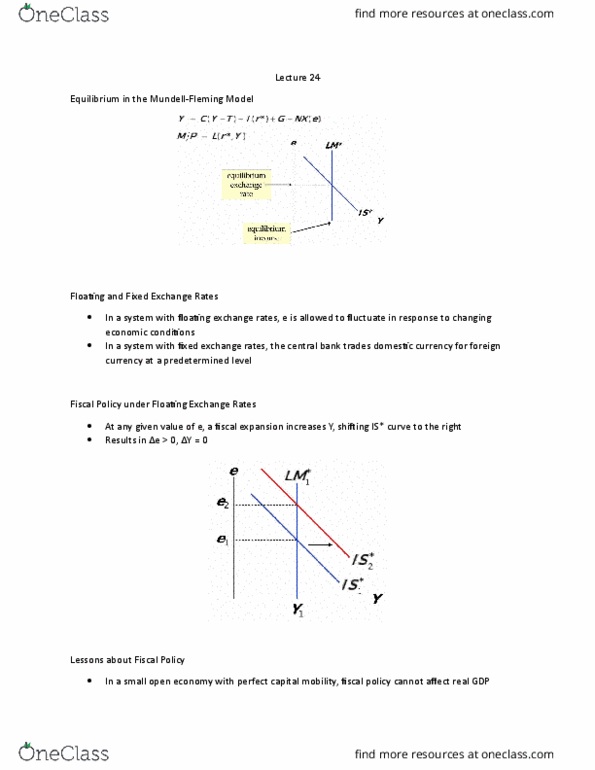 ECON 2H03 Lecture Notes - Lecture 24: Exchange Rate, Aggregate Demand, Trade Restriction thumbnail