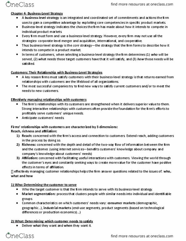 CMN 4105 Lecture Notes - Lecture 4: Cost Leadership, Competitive Advantage, Bargaining Power thumbnail