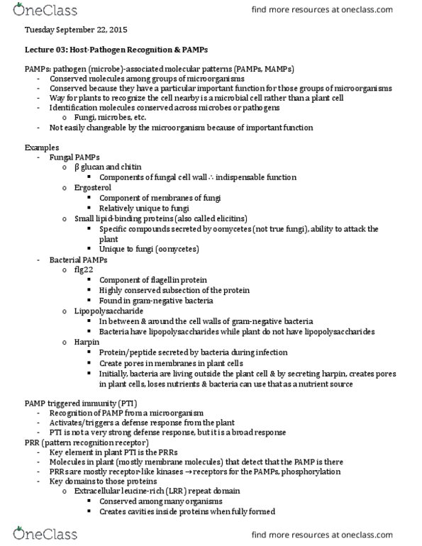 PBIO 4000 Lecture Notes - Lecture 3: Pattern Recognition Receptor, Adaptive Immune System, Innate Immune System thumbnail