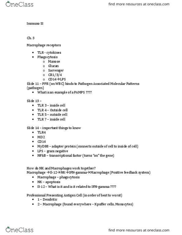 PCB 3233 Lecture Notes - Lecture 1: Pathogen-Associated Molecular Pattern, Somatic Hypermutation, Tlr4 thumbnail