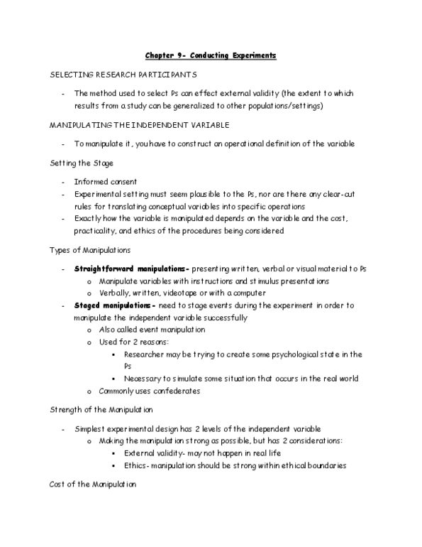 PSYB01H3 Chapter Notes - Chapter 9: Electrodermal Activity, Electromyography, Construct Validity thumbnail