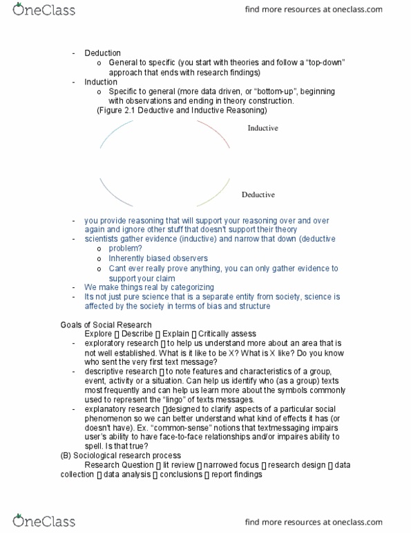 SOC100 Lecture Notes - Lecture 6: Research Question, Operationalization, Dependent And Independent Variables thumbnail