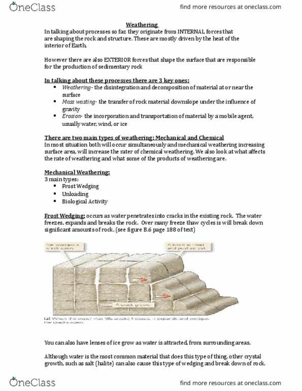 NATS 1750 Lecture Notes - Lecture 10: Spheroidal Weathering, Silicate Minerals, Mass Wasting thumbnail