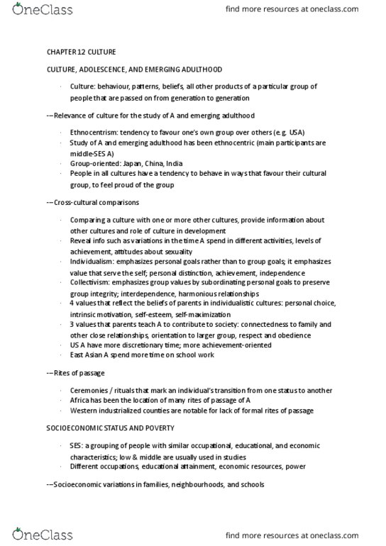 PSYC 355 Lecture Notes - Lecture 12: Motivation, Ethnocentrism, Collectivism thumbnail