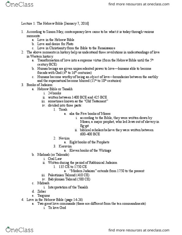 RE103 Lecture Notes - Lecture 4: Rabbinic Judaism, Platonic Love, Talmud thumbnail