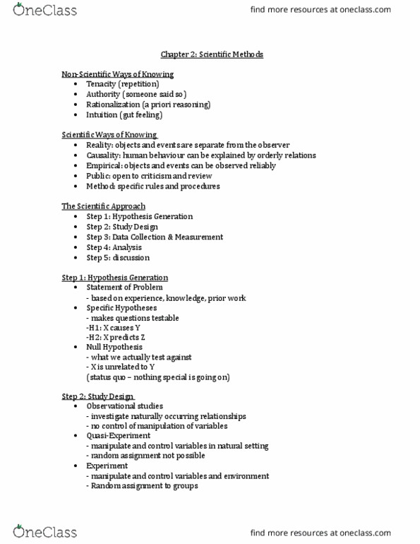 Psychology 2061A/B Lecture Notes - Lecture 2: Null Hypothesis, Tesla Model X, Internal Validity thumbnail