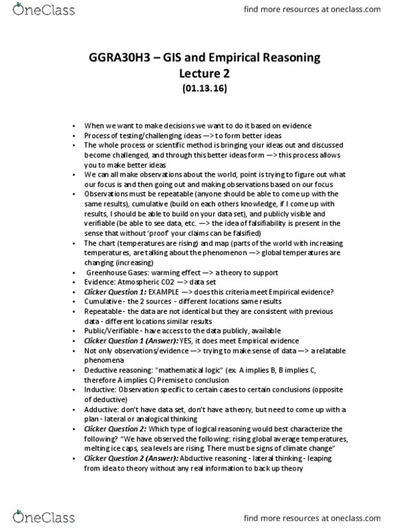 GGRA30H3 Lecture Notes - Lecture 2: Abductive Reasoning, Deductive Reasoning, Mathematical Logic thumbnail