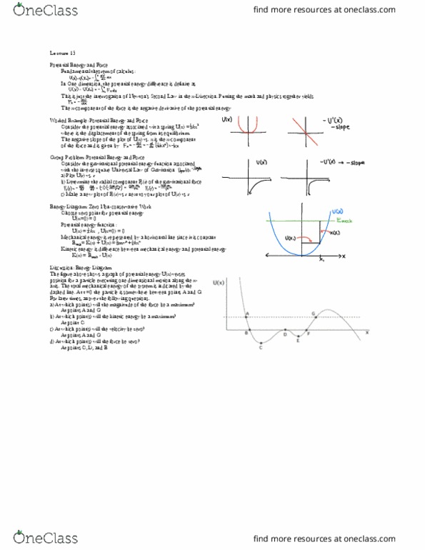 8.01 Lecture Notes - Lecture 1: Potential Energy, Mechanical Energy, Kinetic Energy thumbnail