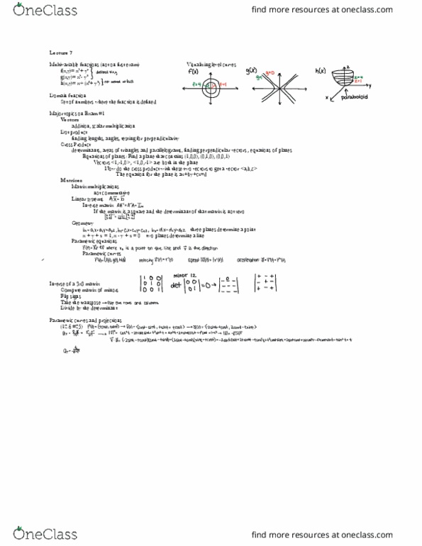 18.02 Lecture Notes - Lecture 1: Cross Product, Scalar Multiplication, Dot Product thumbnail