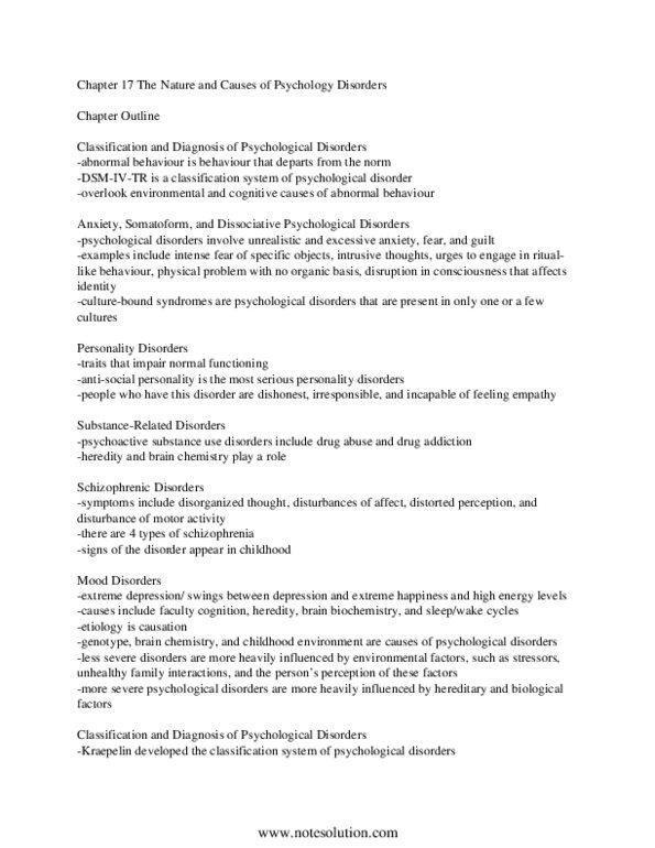 PSYA02H3 Chapter Notes - Chapter 17: Dissociative Identity Disorder, Basal Ganglia, Dopamine Hypothesis Of Schizophrenia thumbnail