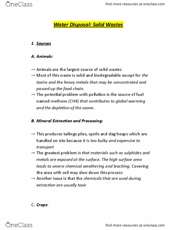 EAS205 Chapter Notes - Chapter 16: Leachate, Solution, Incineration thumbnail