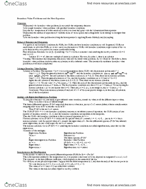 18.03 Lecture Notes - Lecture 6: Differential Operator, Partial Differential Equation, Heat Equation thumbnail