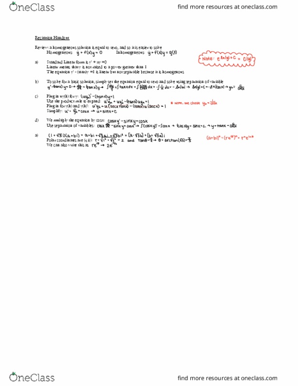 18.03 Lecture Notes - Lecture 2: Linear Form, Product Rule thumbnail