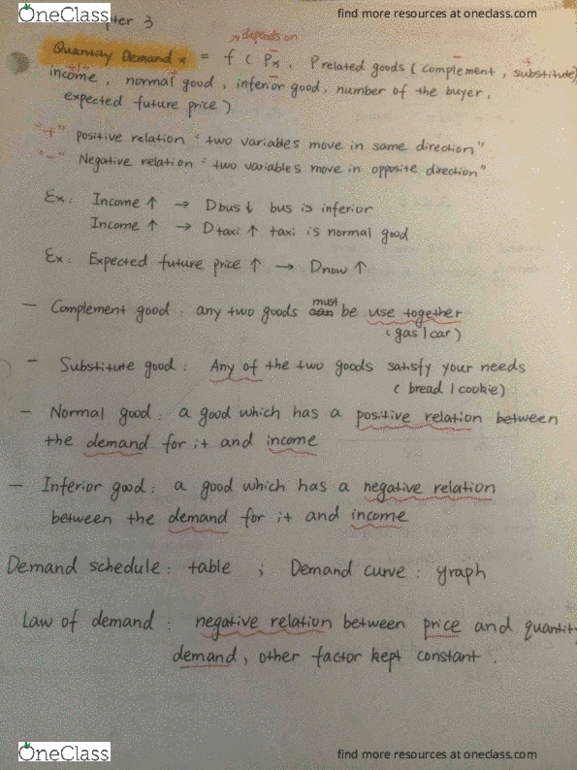 ECON101 Lecture Notes - Lecture 3: Substitute Good, Demand Curve, Normal Good thumbnail