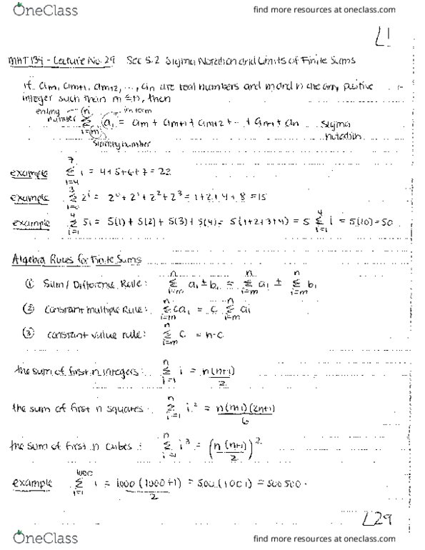 MAT134Y5 Lecture Notes - Lecture 29: Riemann Sum, Bes, Nissan L Engine thumbnail