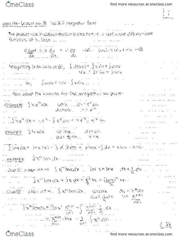 MAT134Y5 Lecture Notes - Lecture 38: Product Rule thumbnail