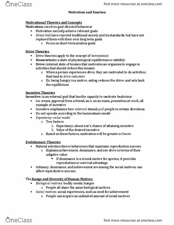 PS102 Chapter Notes - Chapter 10: Mental Scale, Display Rules, Sexual Orientation thumbnail