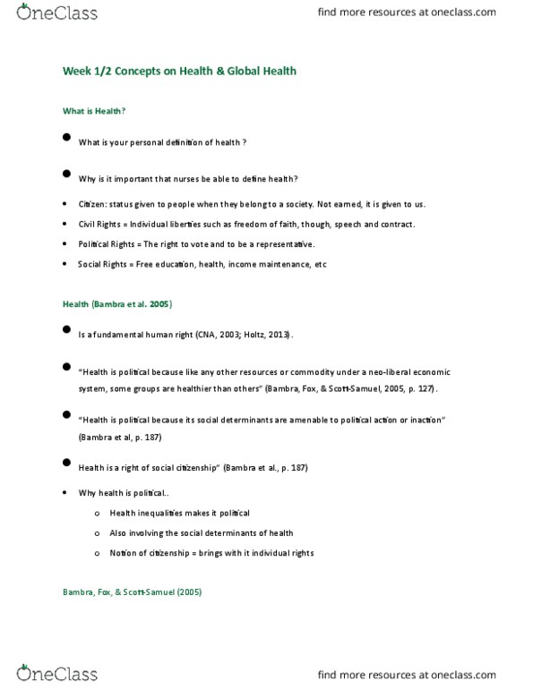 NURS 201 Lecture Notes - Lecture 2: Trachea, Mental Disorder, Distributive Justice thumbnail