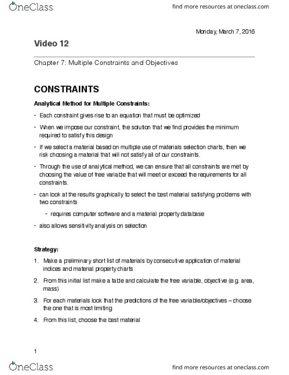 MTRL 280 Lecture Notes - Lecture 7: Pareto Efficiency, Logarithmic Scale, Linear Combination thumbnail