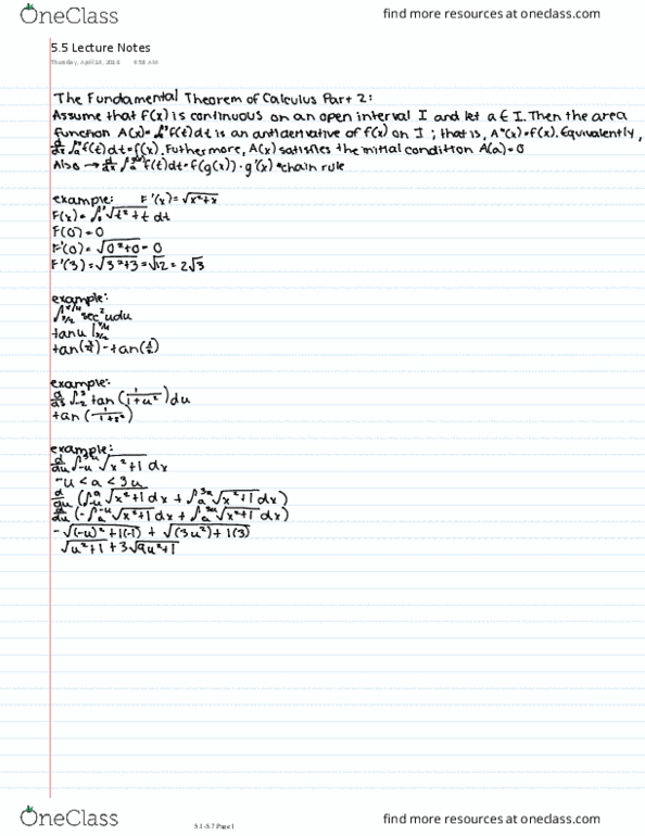 MTH 1321 Lecture 30: 5.5 Lecture Notes thumbnail