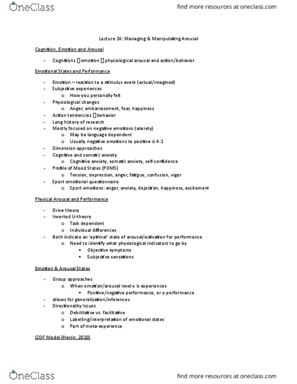 KINESIOL 3V03 Lecture Notes - Lecture 26: Drive Theory thumbnail