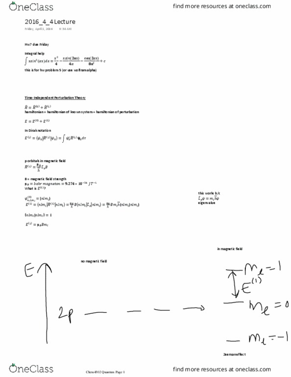 CHEM 4502 Lecture Notes - Lecture 26: Photon, Wolfram Alpha thumbnail