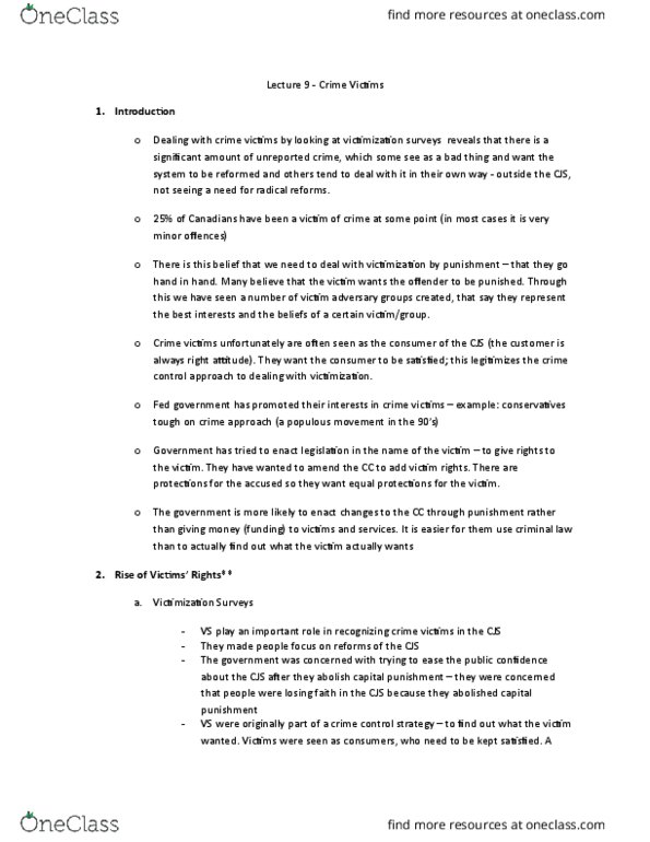 LAWS 3306 Lecture Notes - Lecture 9: Community Policing, Indictable Offence, Victim Surcharge thumbnail