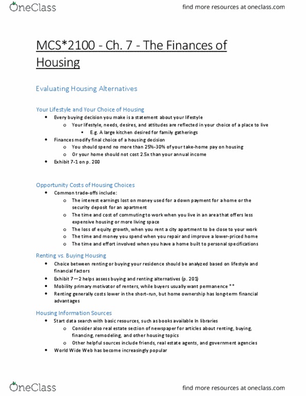 MCS 2100 Lecture Notes - Lecture 7: Refinancing, Roofer, Credit History thumbnail