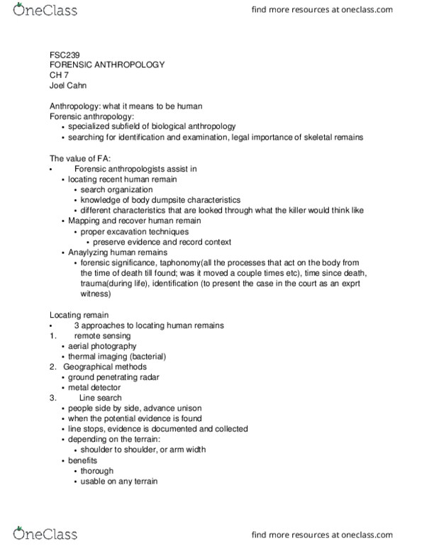 FSC239Y5 Lecture Notes - Lecture 9: Humerus, Osteology, Pubic Symphysis thumbnail