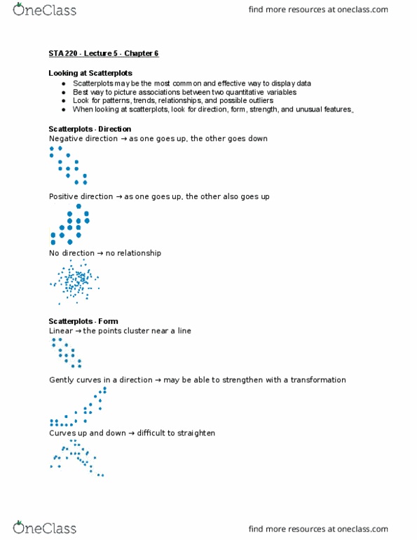 STA 220 Lecture Notes - Lecture 5: Categorical Variable, Scatter Plot, Dependent And Independent Variables thumbnail